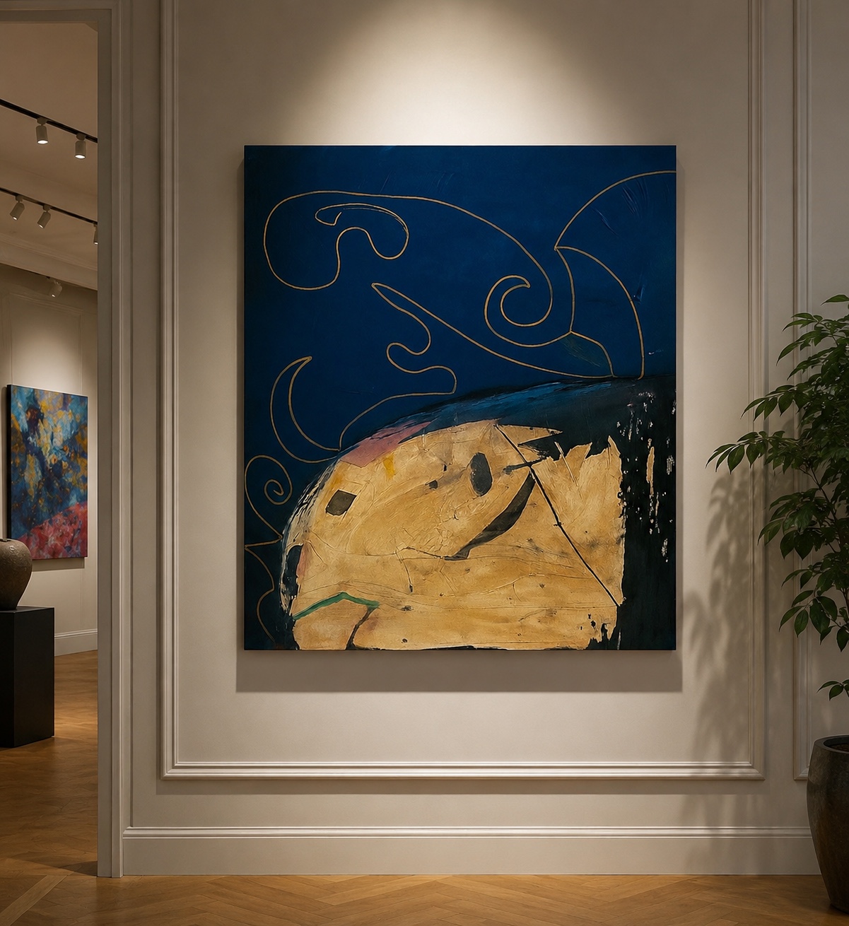 Blue abstract painting